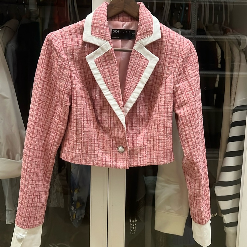 Pink tweed blazer from ASOS LUXE! Unworn excellent condition but no tags!